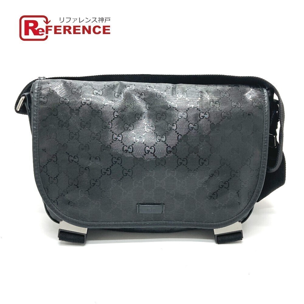 GUCCI GG Imprime Hobo Bag Messenger Shoulder Black